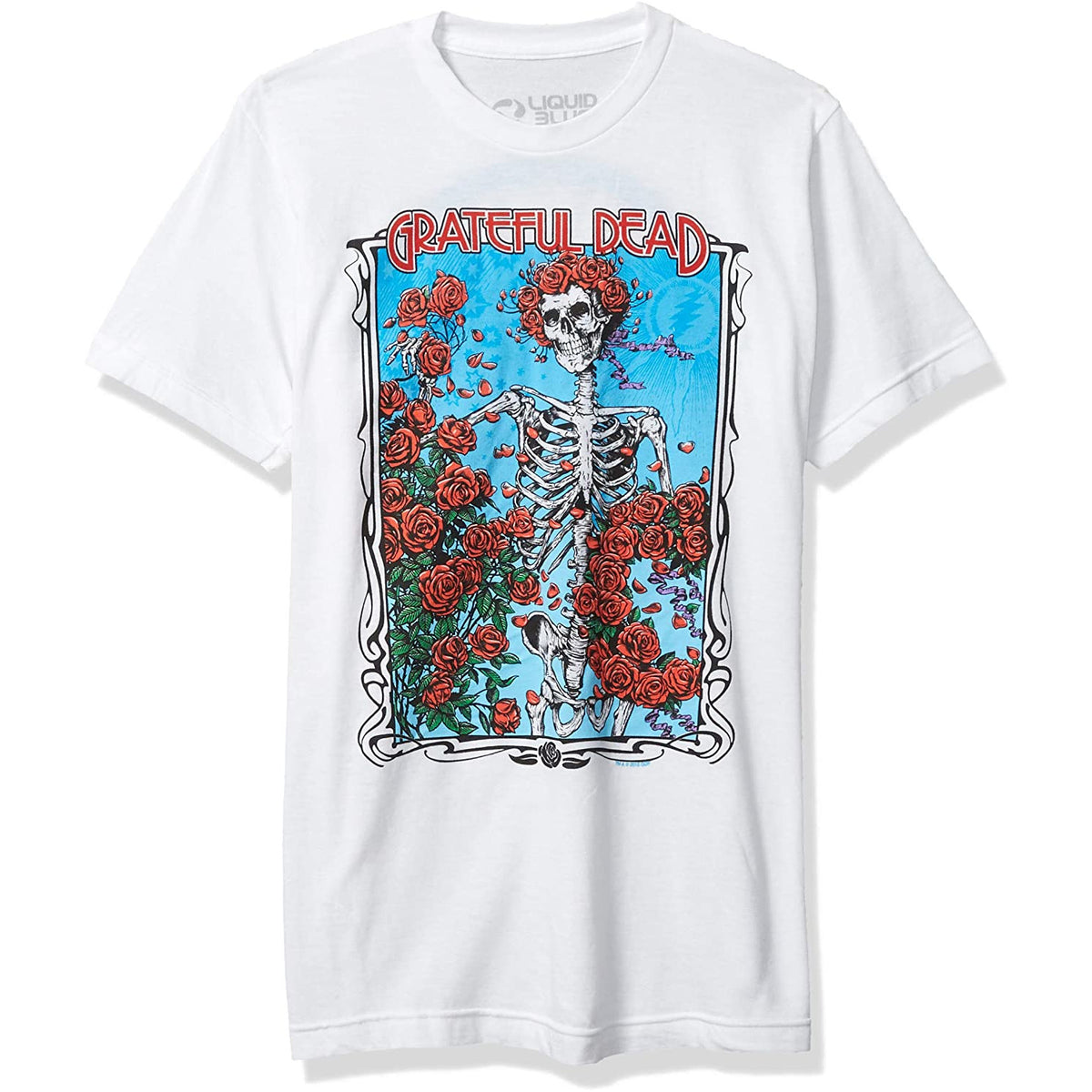 Grateful Dead - Bertha Wheel and Roses Mens T Shirt Men's T-Shirts Old Glory White MD 