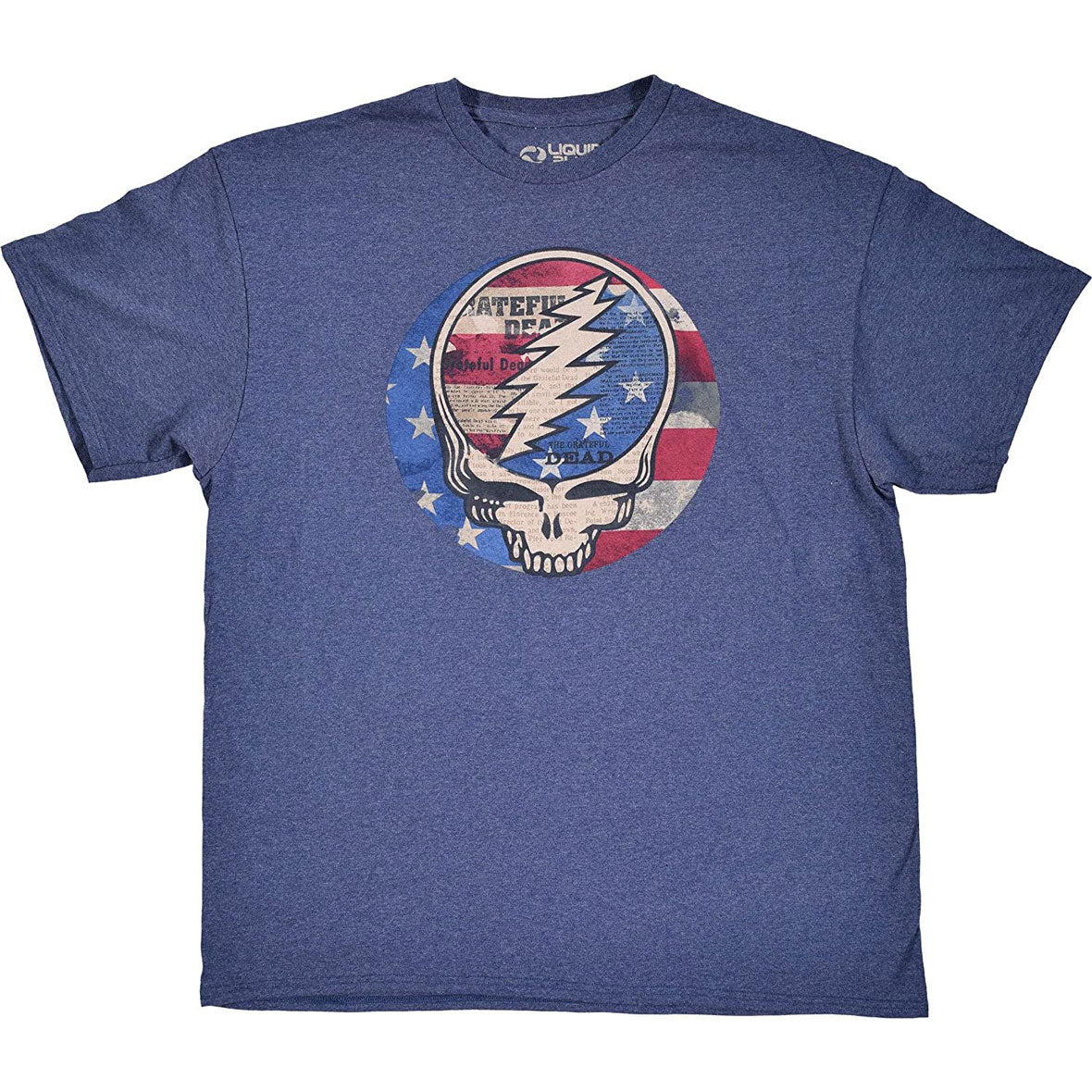 Grateful Dead USA Distressed Steal Your Face Mens T Shirt Men's T-Shirts Grateful Dead MD  