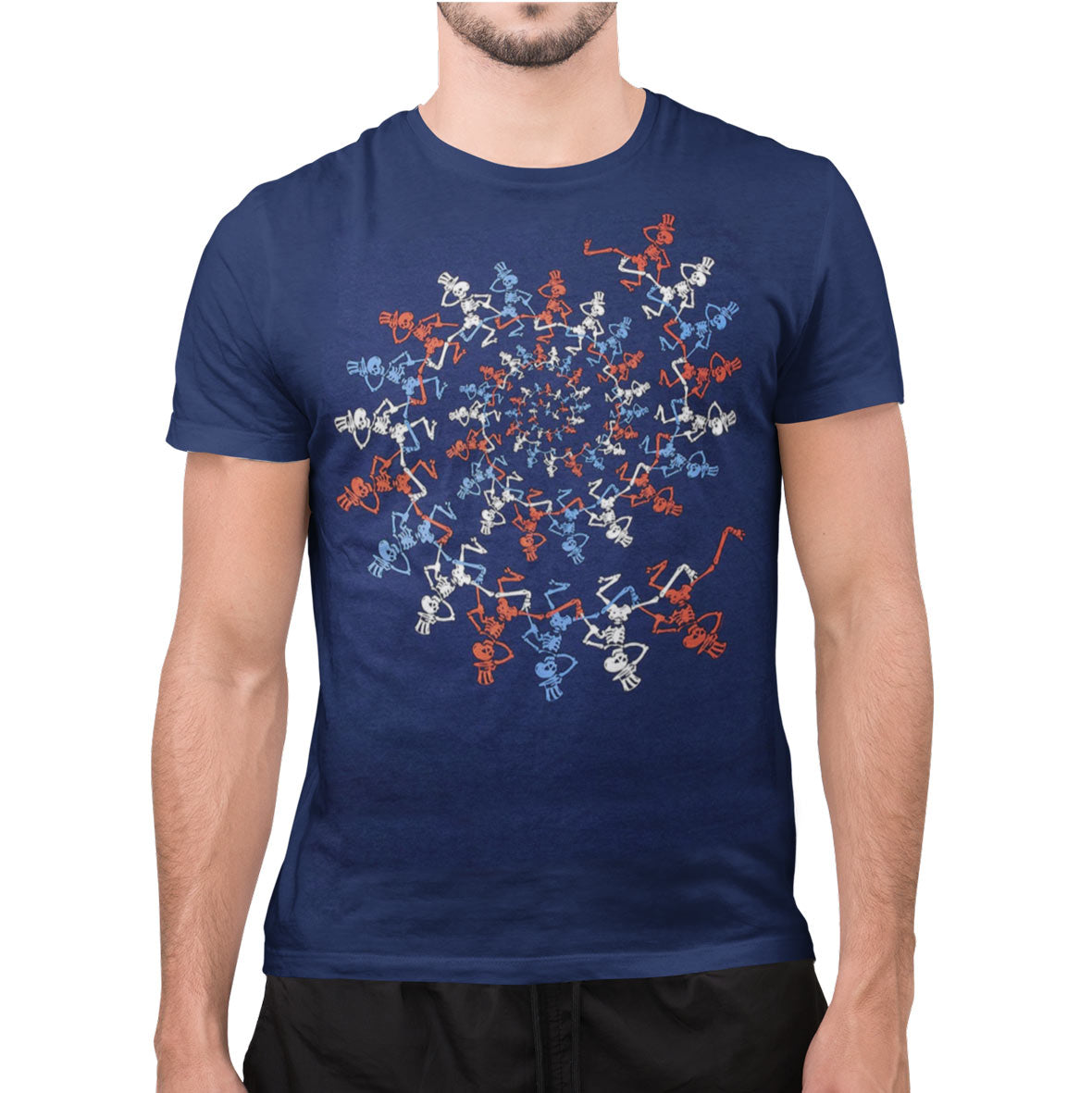 Grateful Dead - USA Spiral Skeletons Mens T Shirt Men's T-Shirts Old Glory   