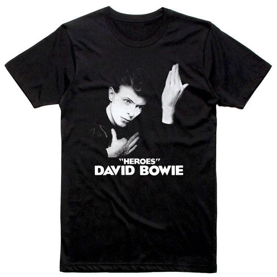 David Bowie - Heroes Mens T Shirt Men's T-Shirts Old Glory Black MD 