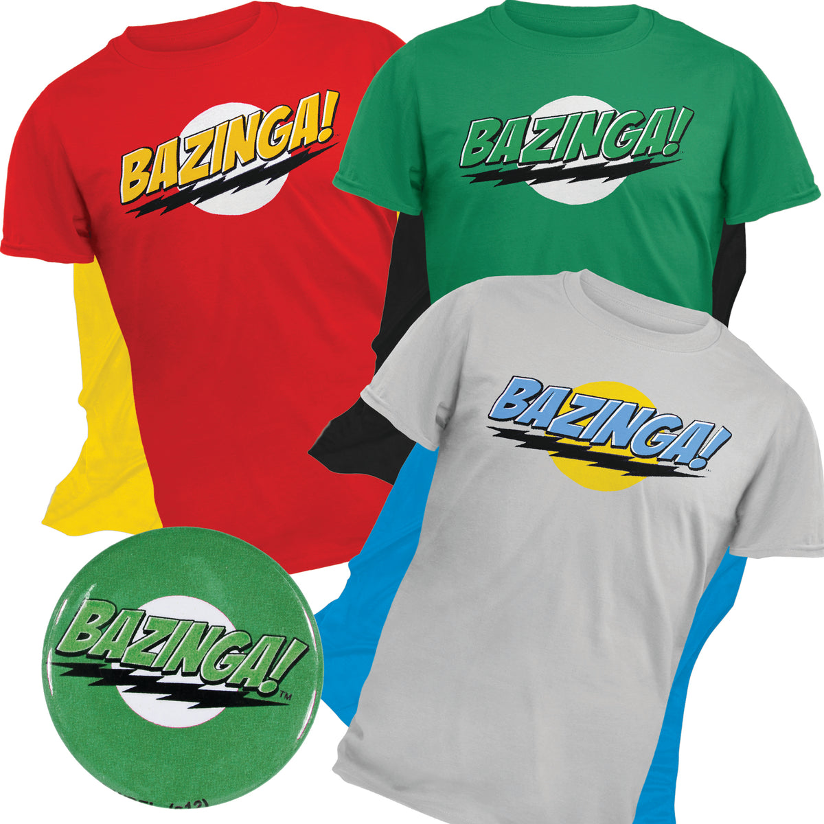 Big Bang Theory 3pc T-Shirt with Detachable Cape Gift Pack Men's T-Shirts OldGlory.com   