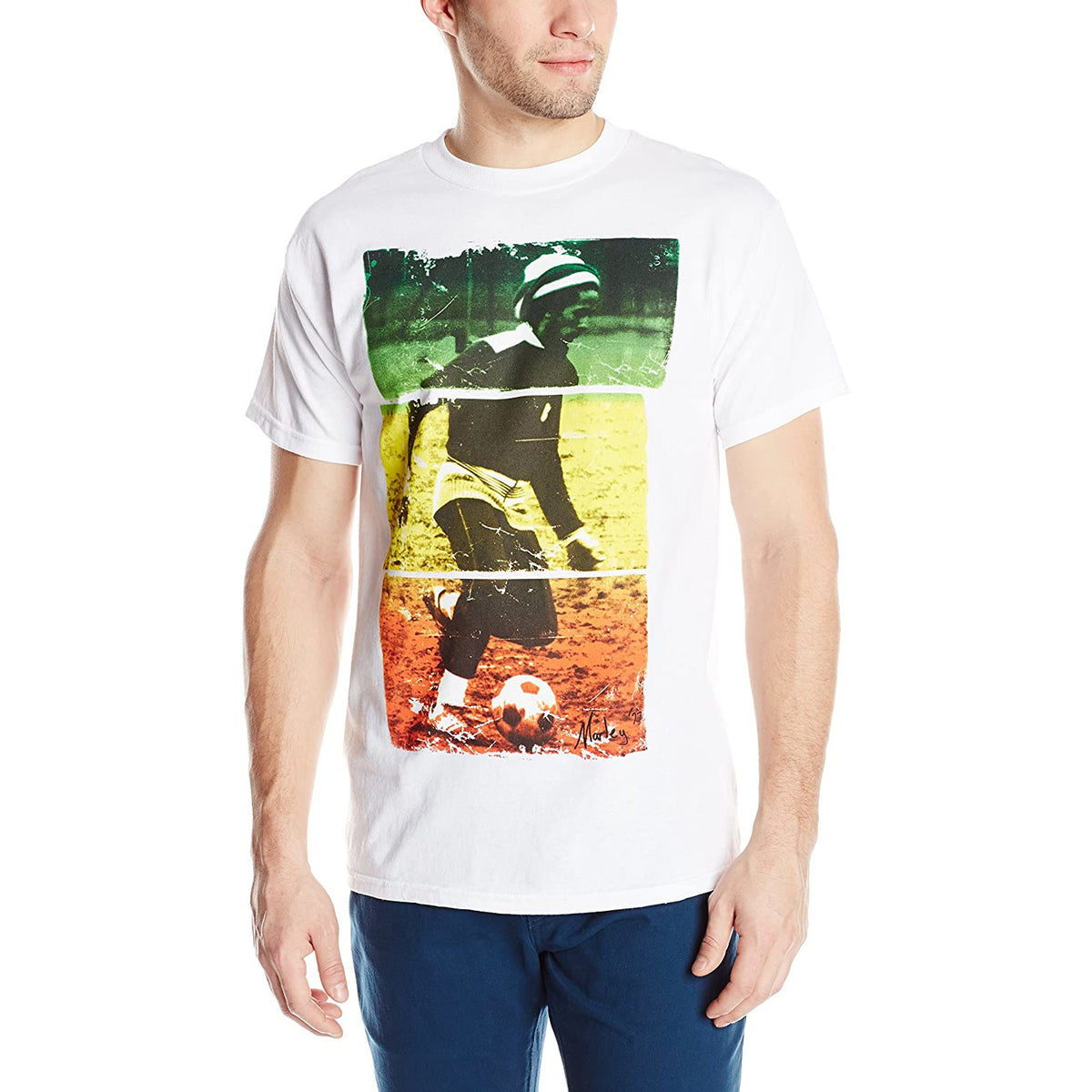 Bob Marley - Rasta Soccer Mens T Shirt Men's T-Shirts OldGlory.com MD  