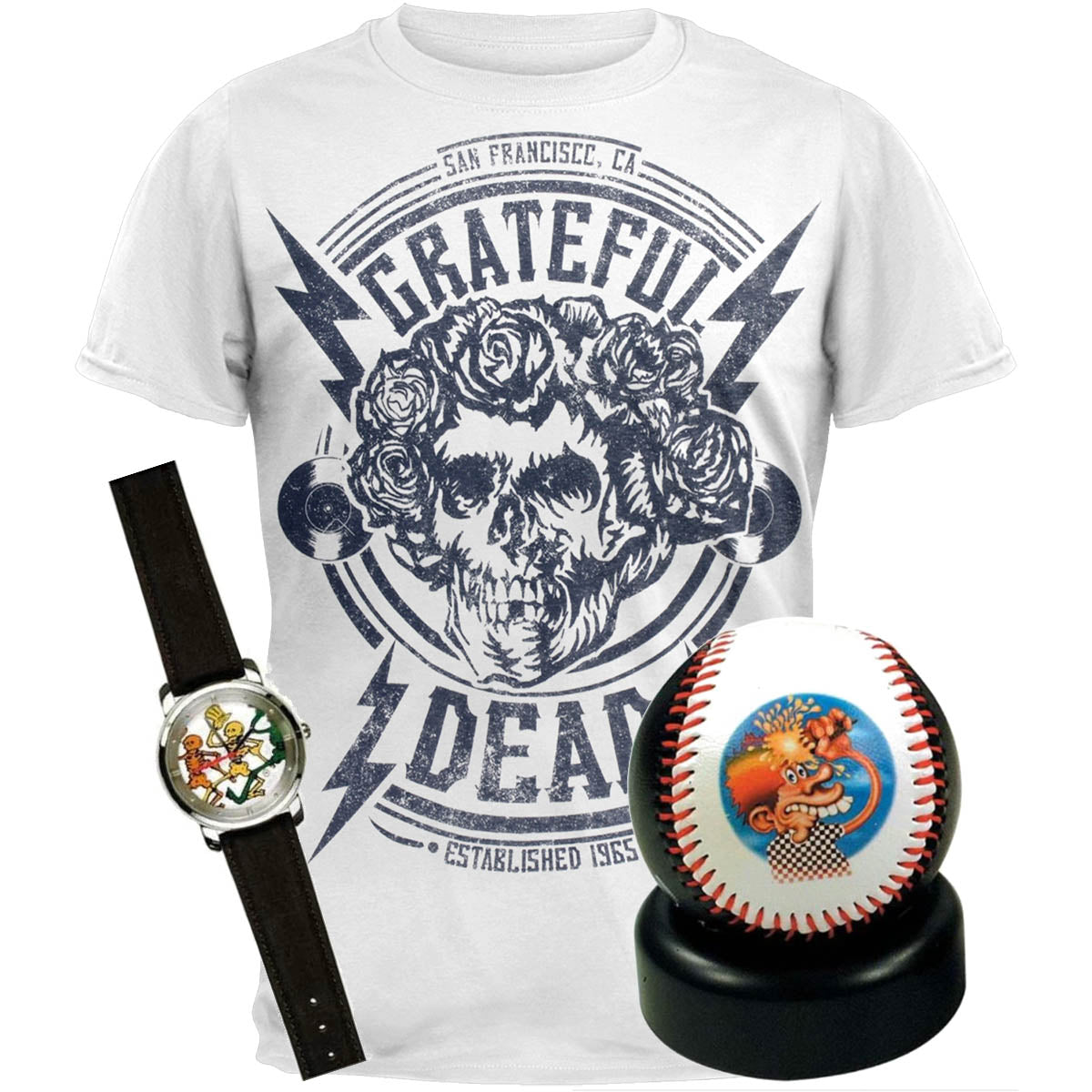 Men's Grateful Dead Rose Skull 1965 Tee