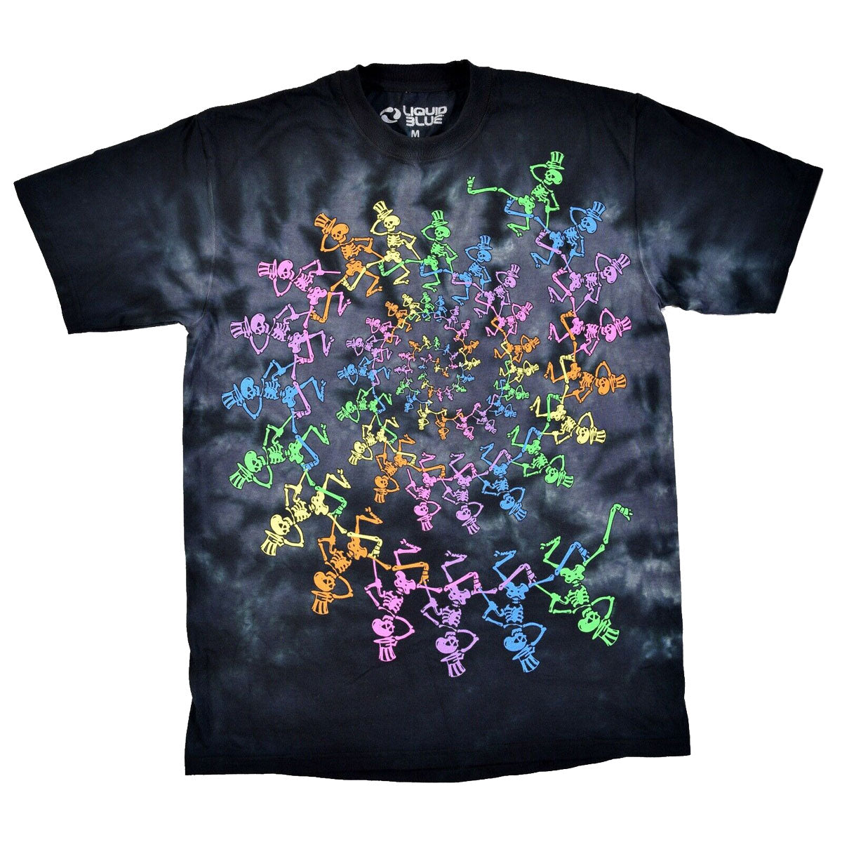 Grateful Dead Spiral Skeletons Mens Tie-Dye T Shirt Men's T-Shirts OldGlory.com SM  