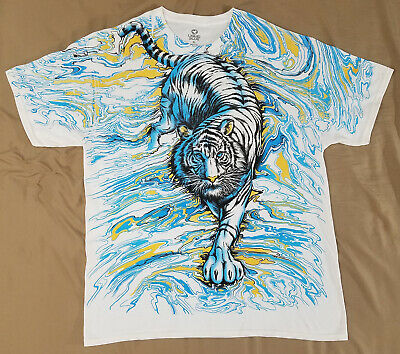 Siberian White Tiger Adult Unisex Graphic Tee Men's T-Shirts OldGlory.com SM  