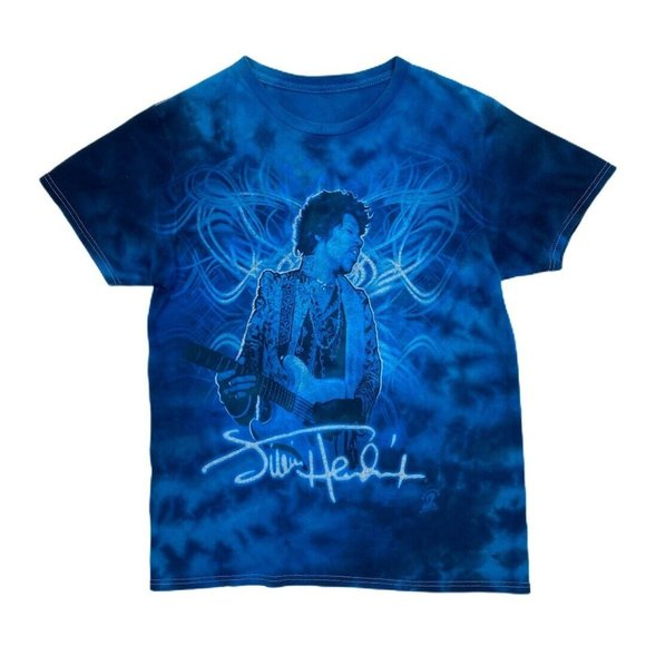 Jimi Hendrix - Haze Blue Tie Dye Mens T Shirt Men's T-Shirts OldGlory.com SM  