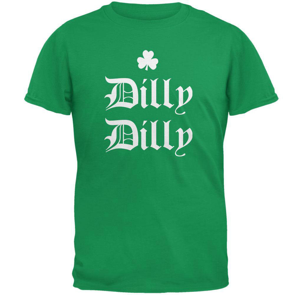 St. Patricks Day Dilly Dilly Shamrock Men's T Shirt with Hat and Beard Combo Men's T-Shirts Old Glory   