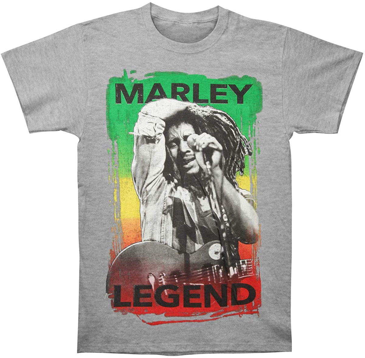 Bob Marley - Legend Brushed Premium Mens T Shirt Men's T-Shirts Bob Marley MD Grey 