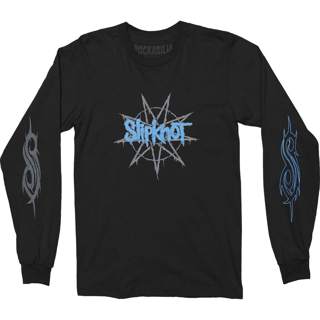 Slipknot - 9 Point Mens Long Sleeve T Shirt Men's Sweatshirts Old Glory Black MD 