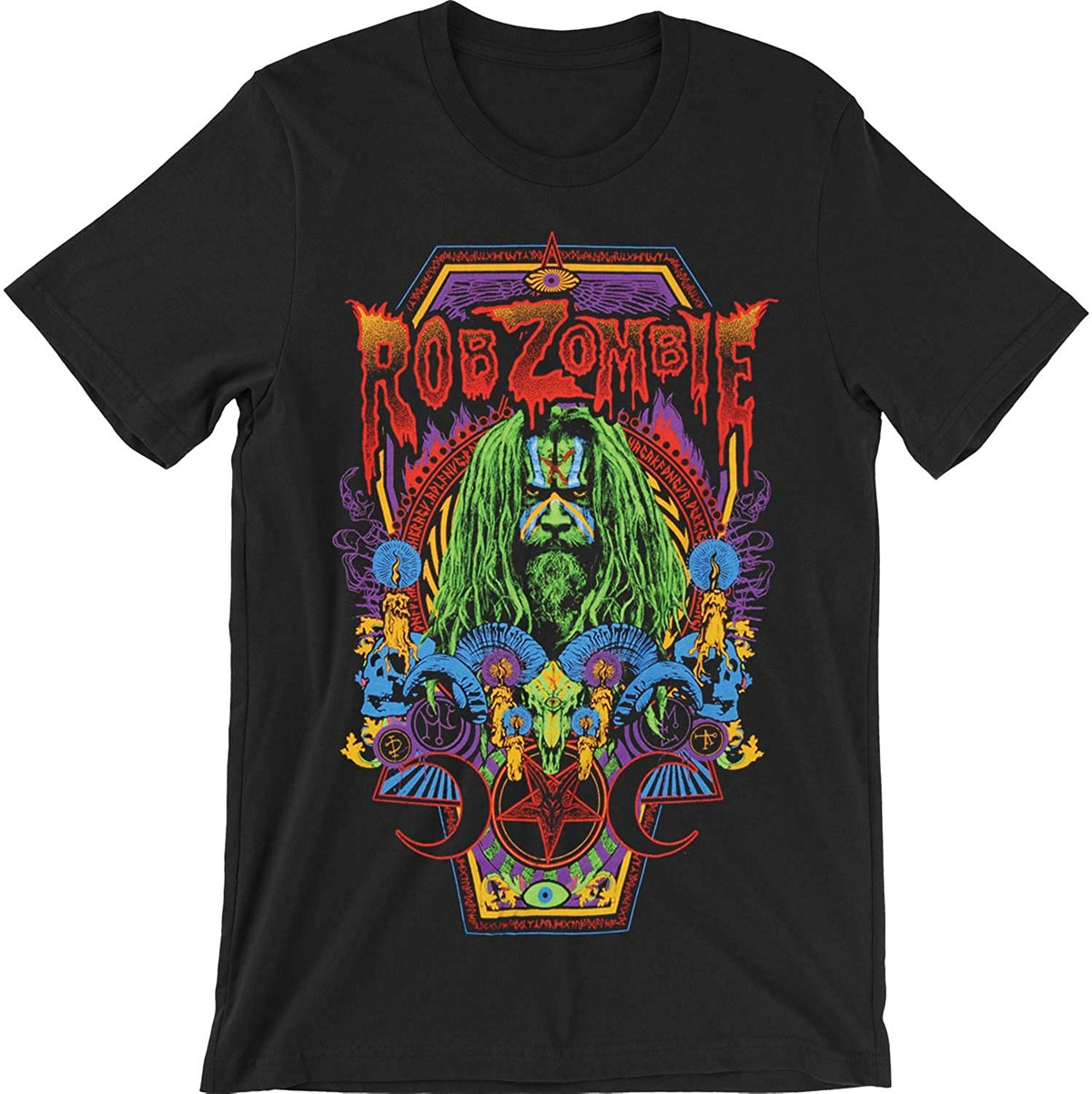 Rob Zombie - Necrocolor Mens Soft T Shirt Men's T-Shirts Rob Zombie   