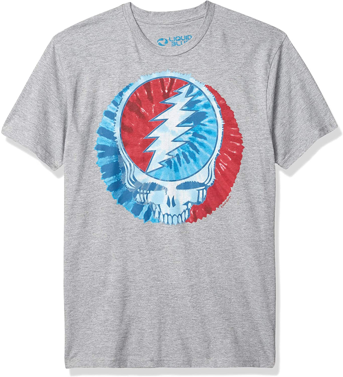 Grateful Dead Steal Your Face Tie Dye Mens T Shirt Men's T-Shirts Old Glory MD Heather Grey 