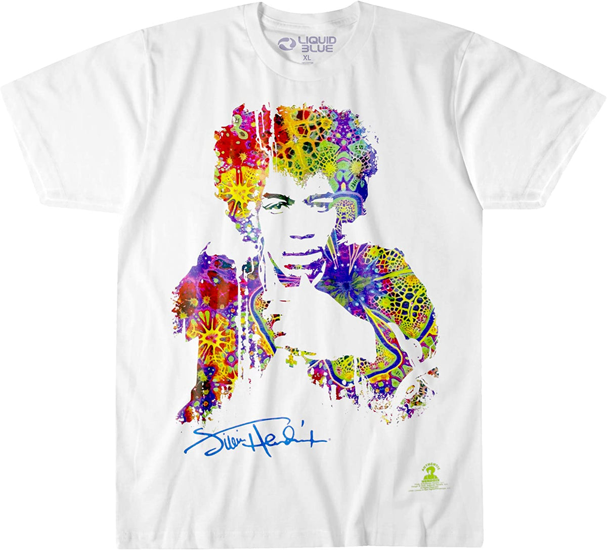 Jimi Hendrix - Riding With the Wind Mens T Shirt Men's T-Shirts Old Glory MD White 