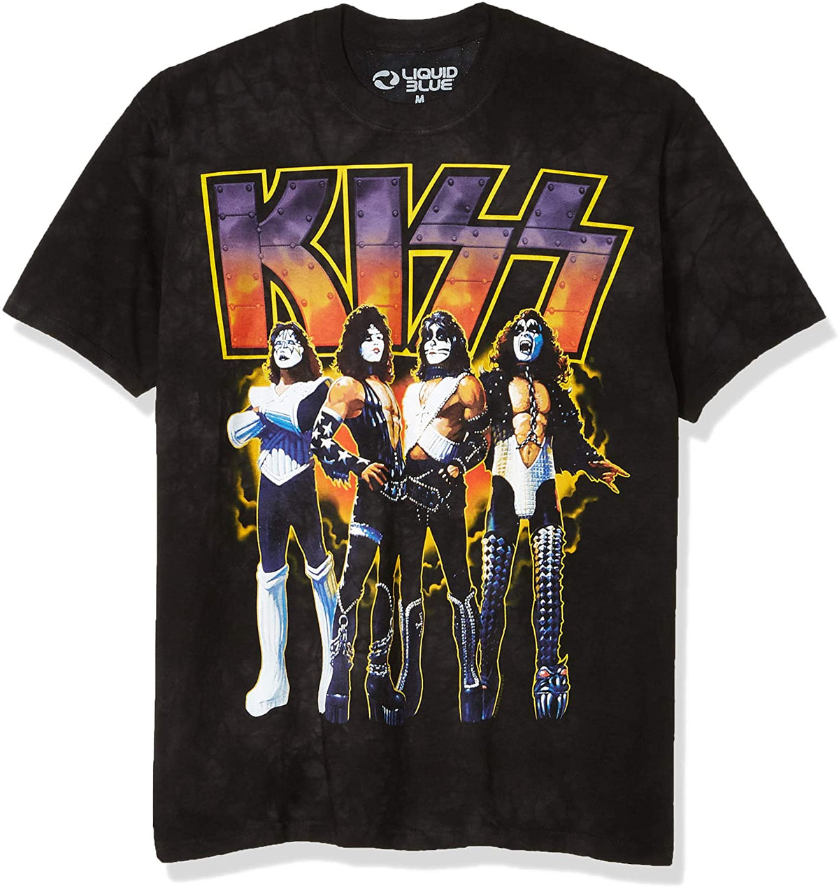 Kiss - Love Gun Tie Dye Mens T Shirt Men's T-Shirts Old Glory MD Black 