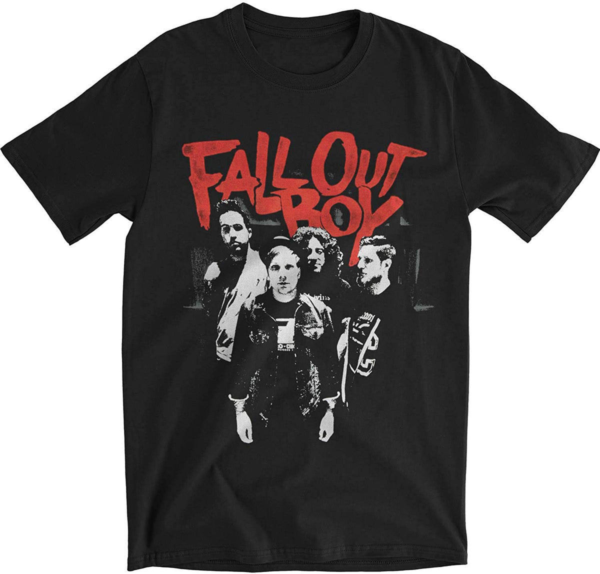 Fall Out Boy - Punk Scratch Photo Mens Soft T Shirt Men's T-Shirts Fall Out Boy MD  