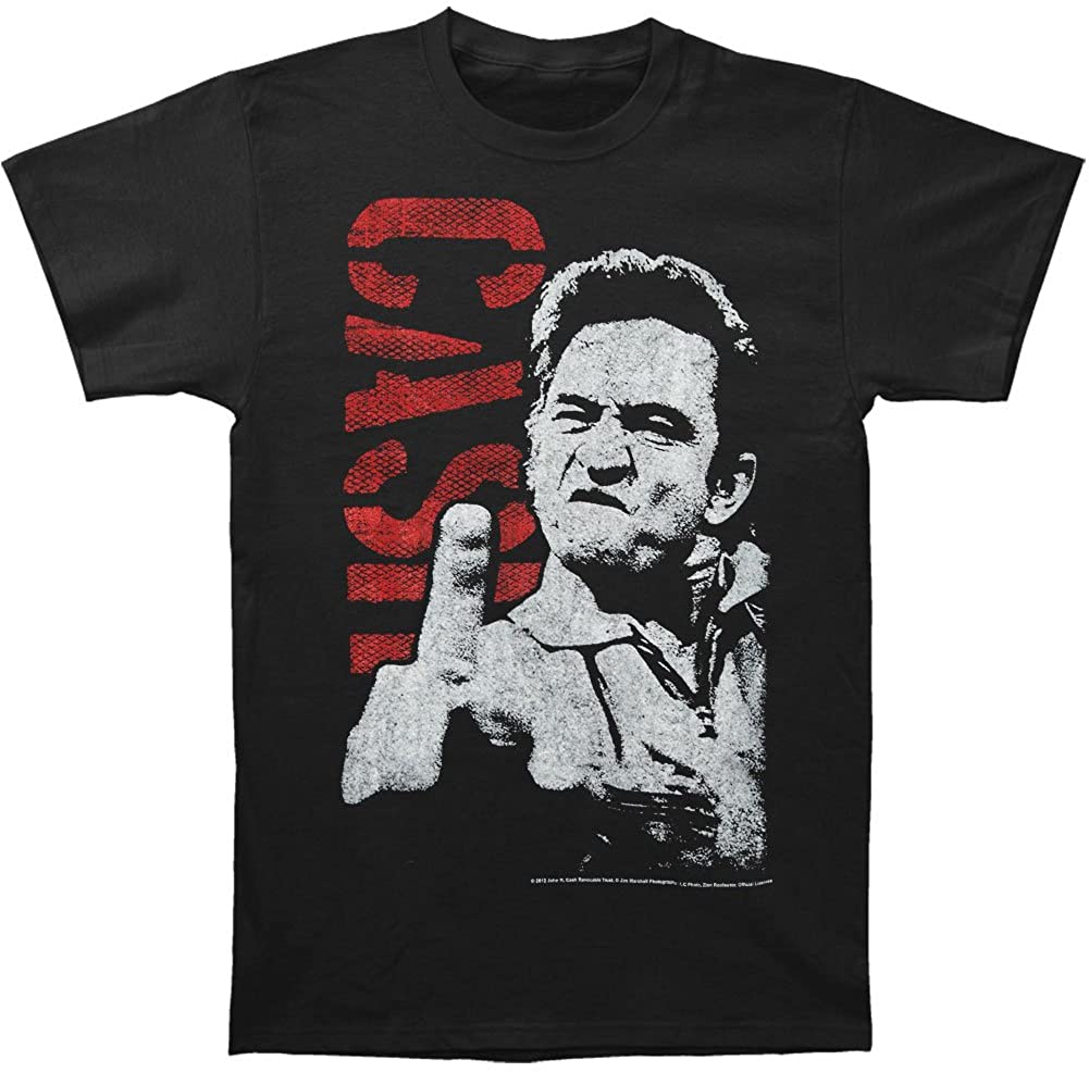 Johnny Cash - The Finger Mens T Shirt Men's T-Shirts Old Glory MD Black