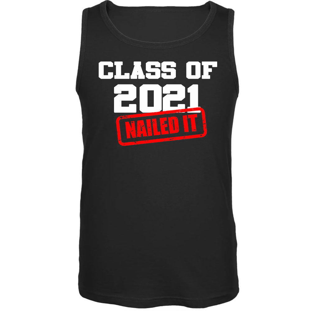 Class of 2021 Nailed it Graduation Mens Tank Top Men's Tank Tops Graduation SM Black 