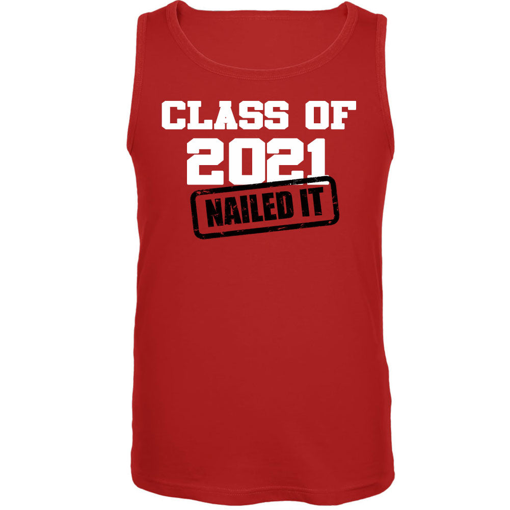 Class of 2021 Nailed it Graduation Mens Tank Top Men's Tank Tops Graduation SM Red 