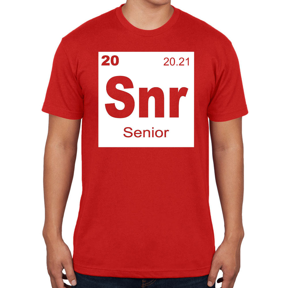 Senior Periodic Table 2021 Graduation Mens T Shirt Men's T-Shirts Graduation SM Red 