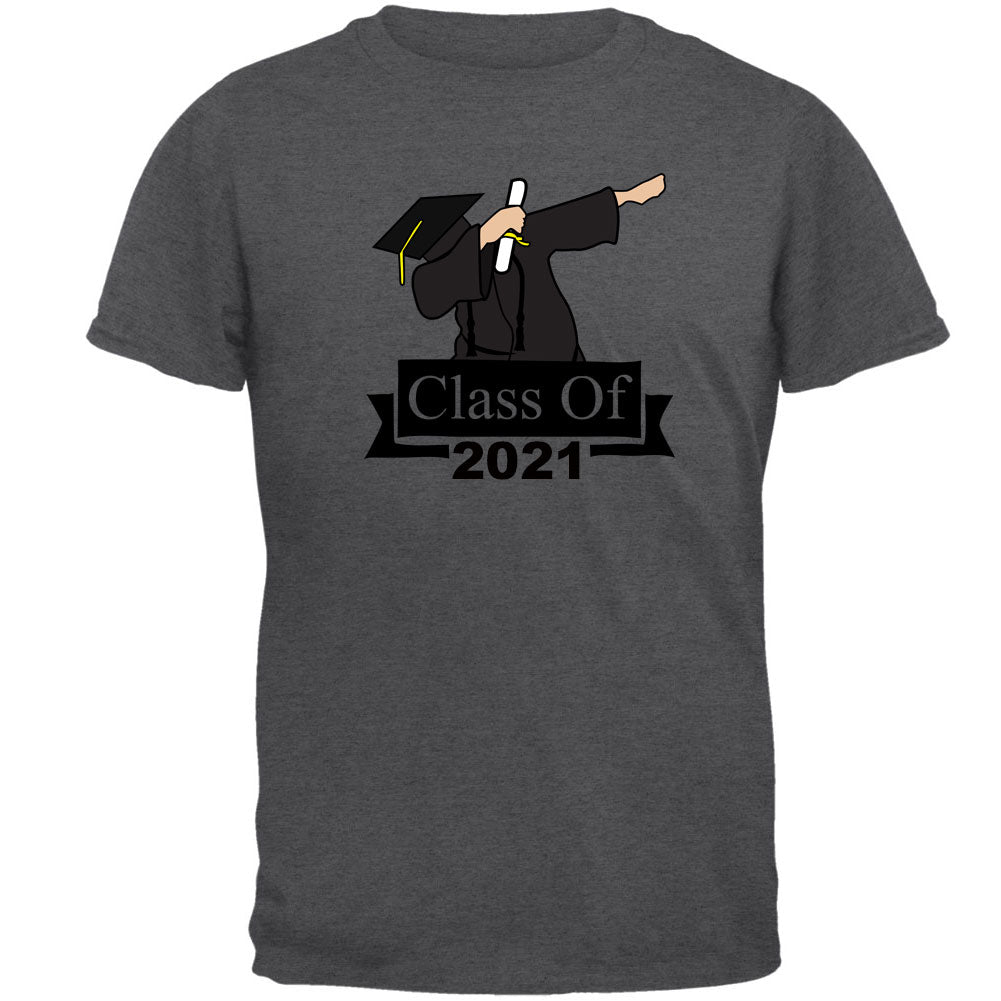 Dabbing Graduate Class of 2021 Mens T Shirt Men's T-Shirts Graduation SM Dark Heather Grey 