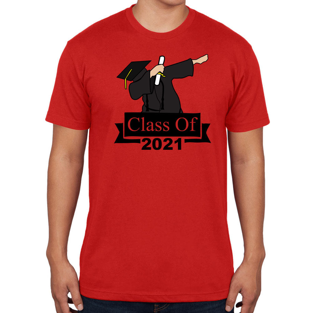 Dabbing Graduate Class of 2021 Mens T Shirt Men's T-Shirts Graduation SM Red 