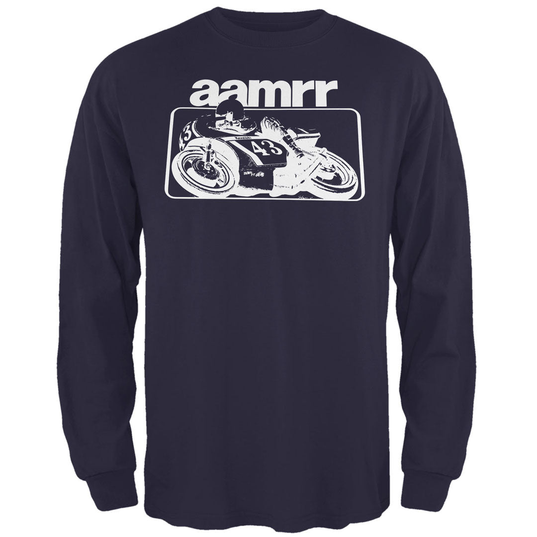 #43 AAMRR Mike Baldwin Mens Long Sleeve T Shirt Men's Long Sleeves Old Glory SM Navy 