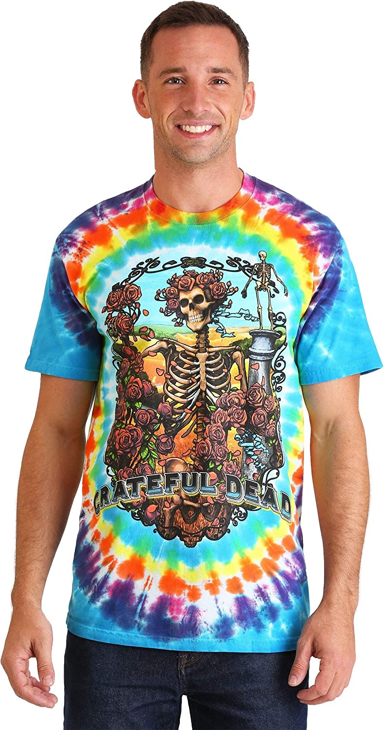 Grateful Dead - Rainbow Bertha Tie Dye Mens T Shirt Men's T-Shirts Liquid Blue MD Multi 