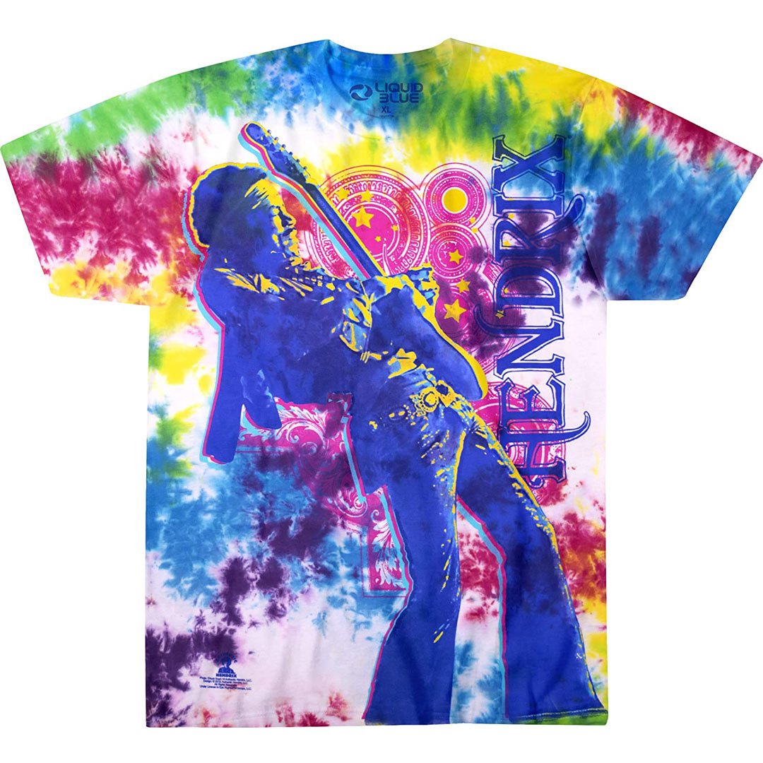 Jimi Hendrix - Electric Lady Tie Dye Mens T Shirt Men's T-Shirts Liquid Blue MD Multi 