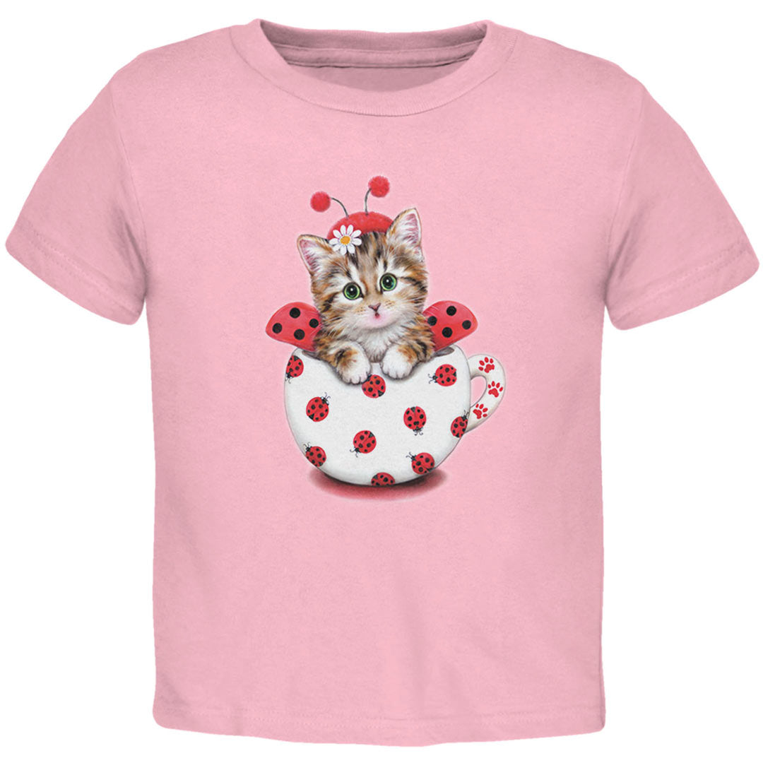 Cat Ladybug Toddler T Shirt Toddler T-Shirts Old Glory 2T Light Pink 