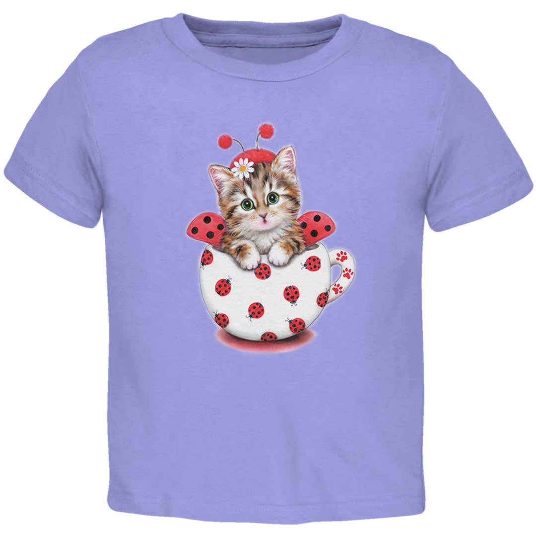 Cat Ladybug Toddler T Shirt Toddler T-Shirts Old Glory 3T Periwinkle 