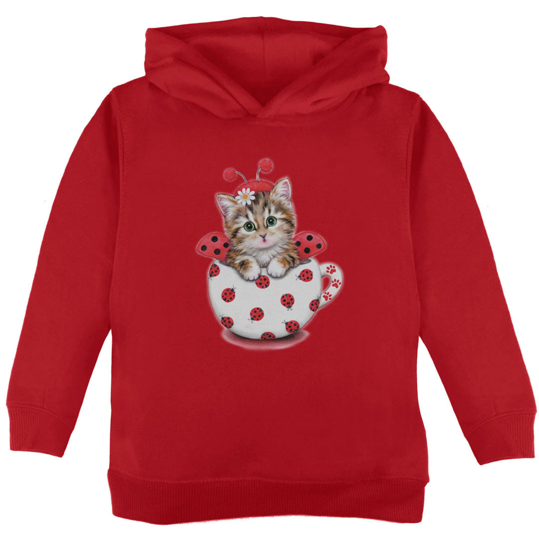 Cat Ladybug Toddler Hoodie Toddler Hoodies Old Glory 2T Red 