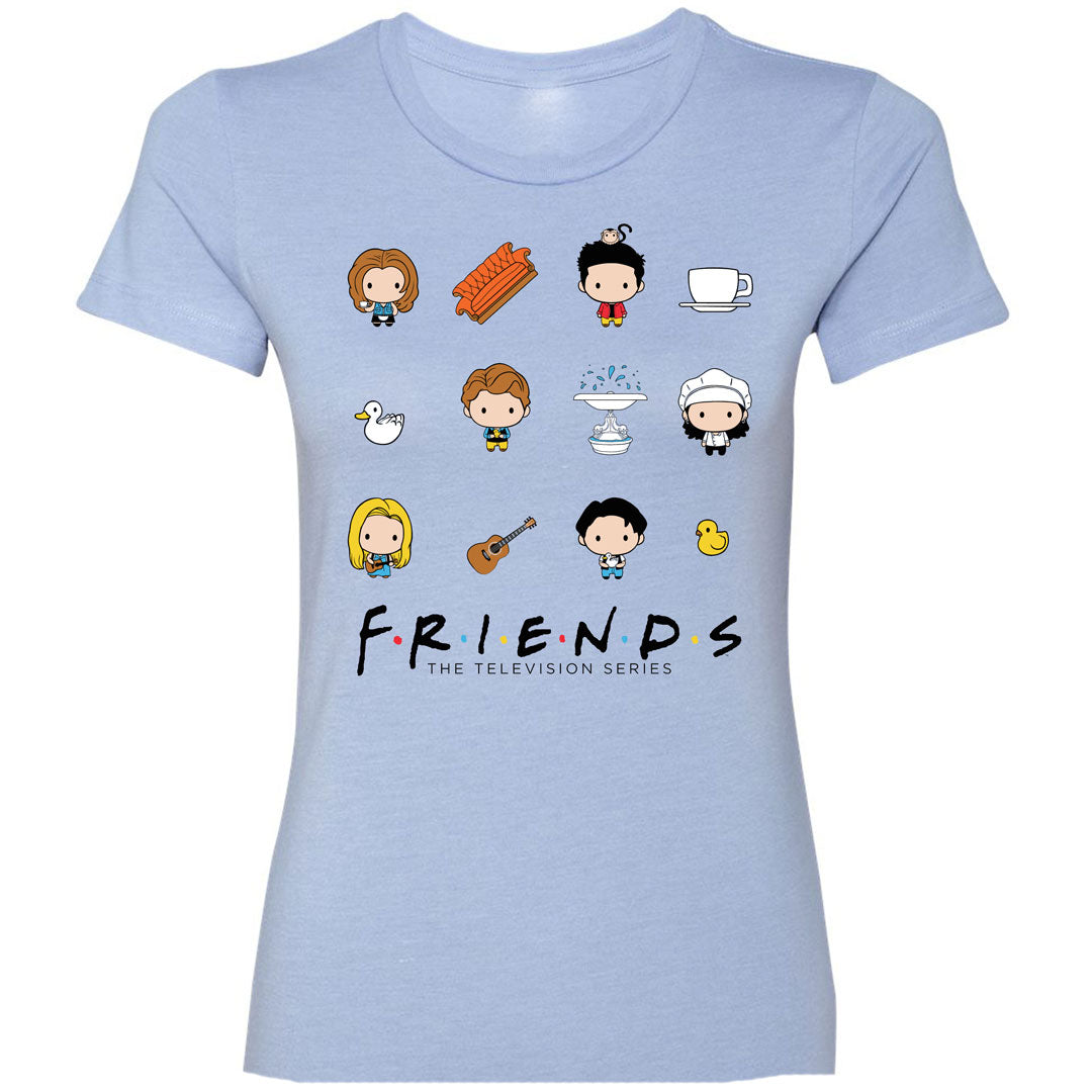 Friends - Cartoon Favorites Juniors T Shirt Juniors T-Shirts Isaac Morris SM Light Blue 