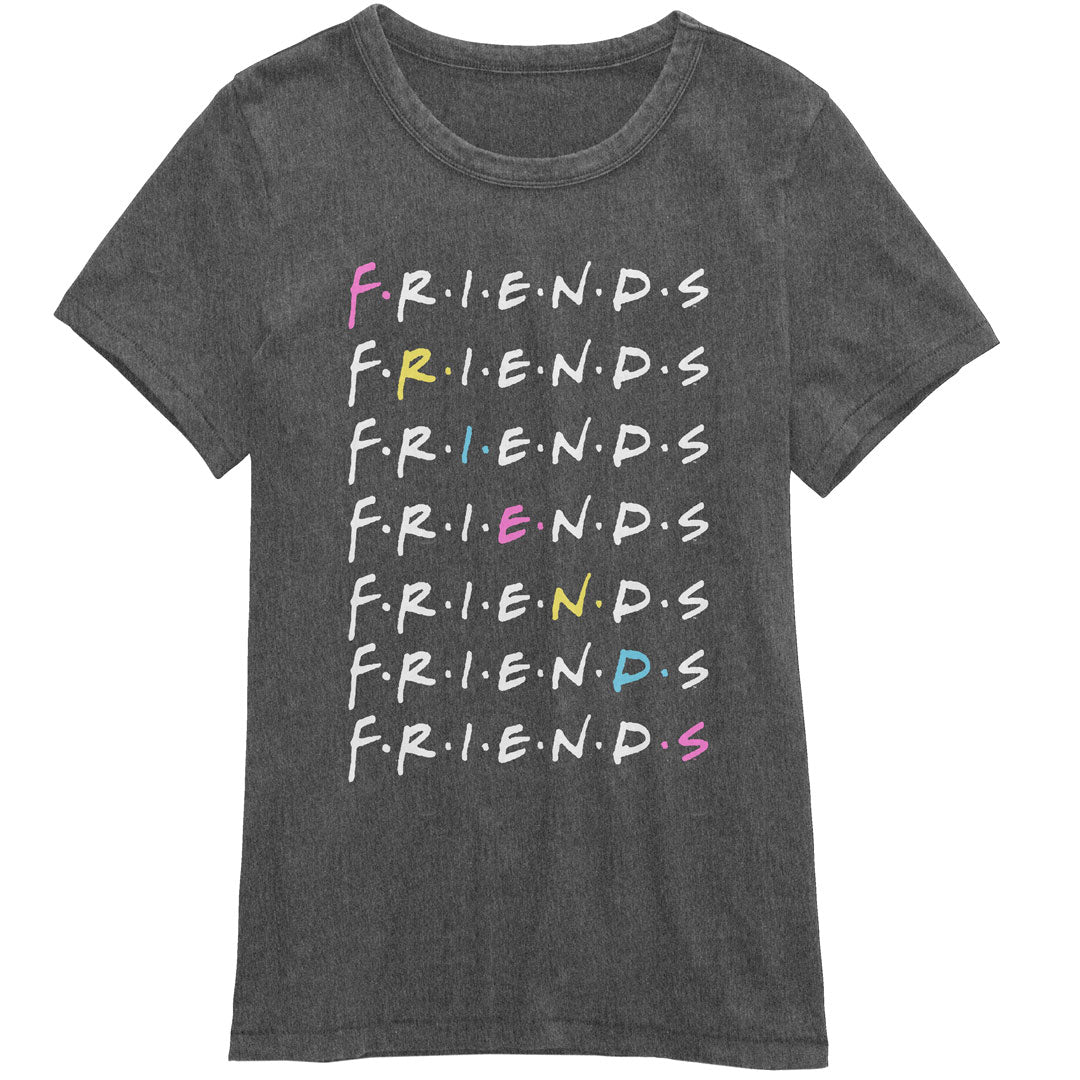 Friends - Repeat Logo Juniors T Shirt Juniors T-Shirts Isaac Morris SM Charcoal Heather 