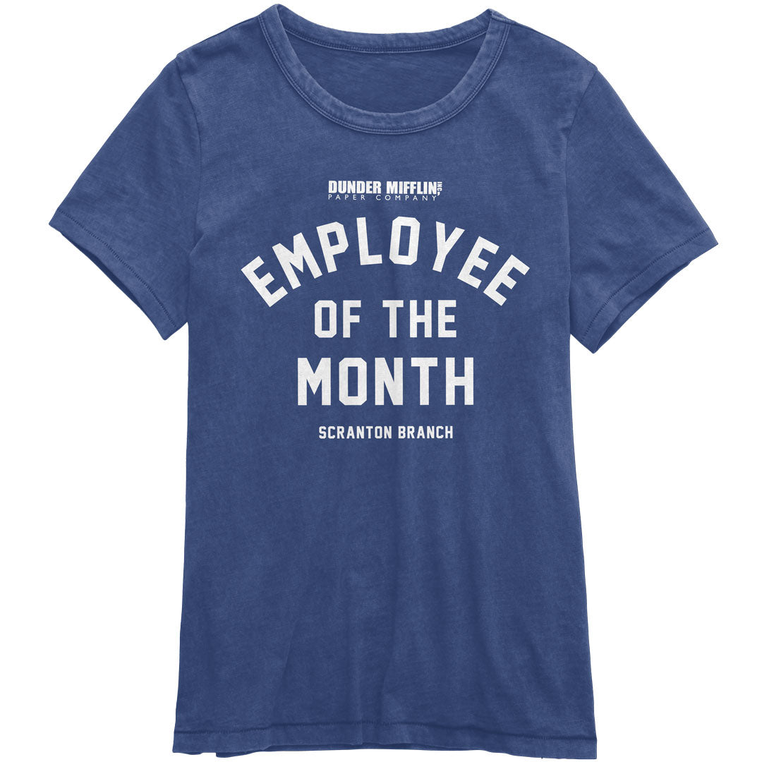 The Office - Employee of the Month Juniors T Shirt Juniors T-Shirts Isaac Morris SM Navy 