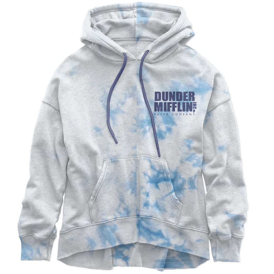 The Office - Dunder Mifflin Juniors Tie Dye Pullover Hoodie Juniors Hoodies Isaac Morris SM Multi 