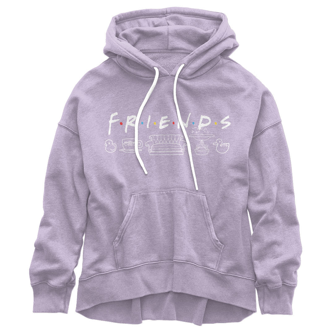 Friends - Icon Logos Juniors Pullover Hoodie Juniors Hoodies Isaac Morris SM Lavender 