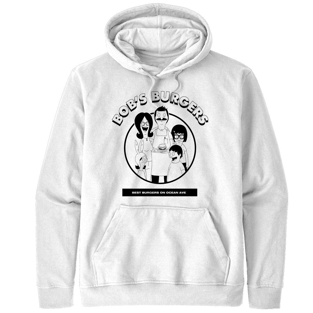 Bob's Burgers - Family Circle Mens White Pullover Hoodie Men's Hoodies Isaac Morris SM White