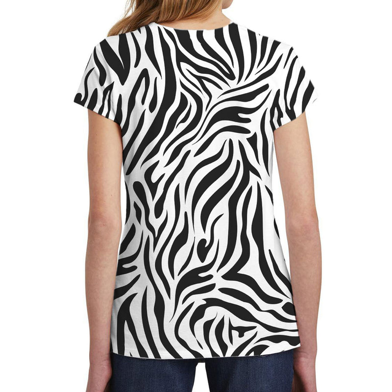 Halloween Costume White Zebra Pattern All Over Big Kid Costume T Shirt with Zebra Ears Headband Shirts Old Glory   