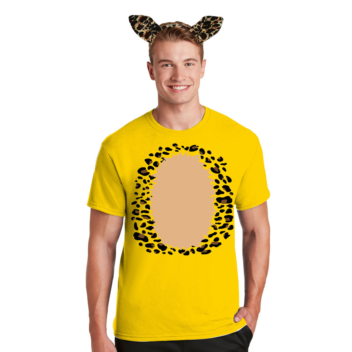 Halloween Costume Leopard Mens Costume T Shirt with Leopard Ears Headband Shirts Old Glory   