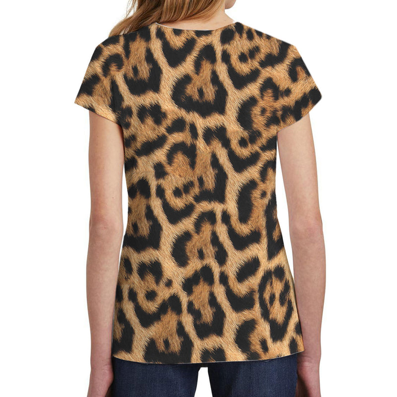 Halloween Costume Leopard Pattern All Over Big Kid Costume T Shirt with Leopard Ears Headband Shirts Old Glory   