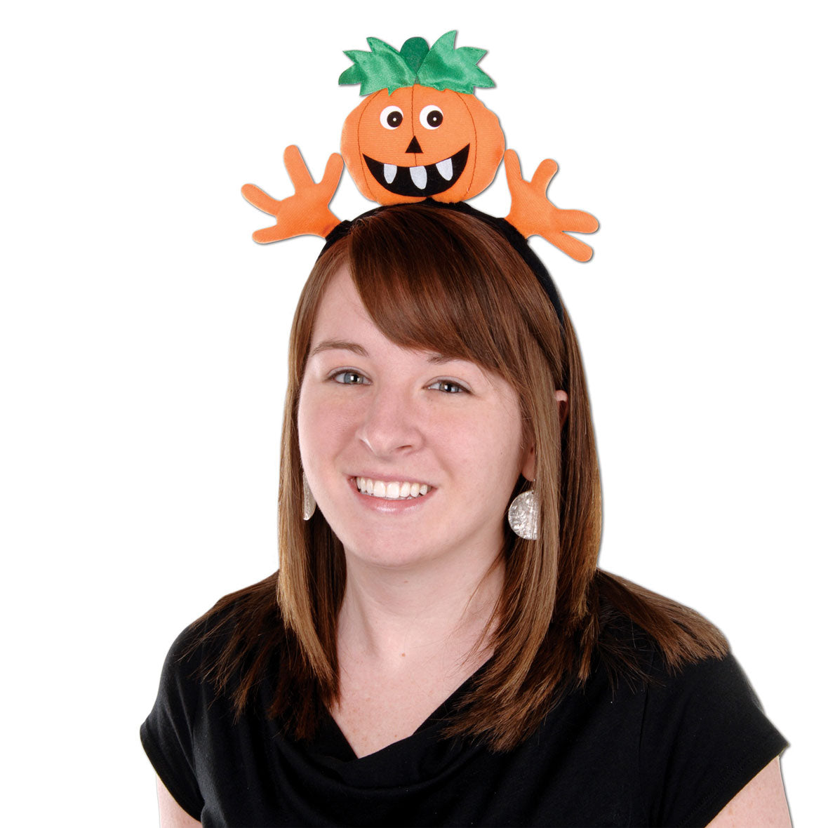 Halloween Costume Pumpkin All Over Womens Costume T Shirt with Jack-O-Lantern Headband Shirts Old Glory   