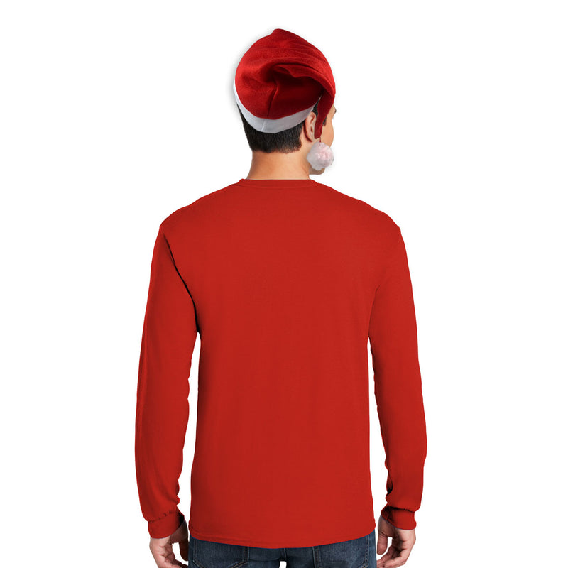 Christmas Costume Santa Claus Mens Long Sleeve Costume T Shirt with Santa Hat Men's Long Sleeves Christmas   