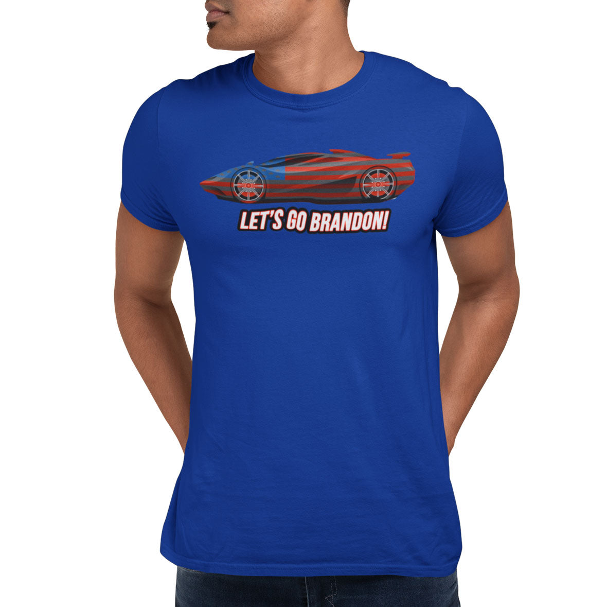 Election 2024 Let's Go Brandon American Car Mens T Shirt Men's T-Shirts Old Glory SM Royal 