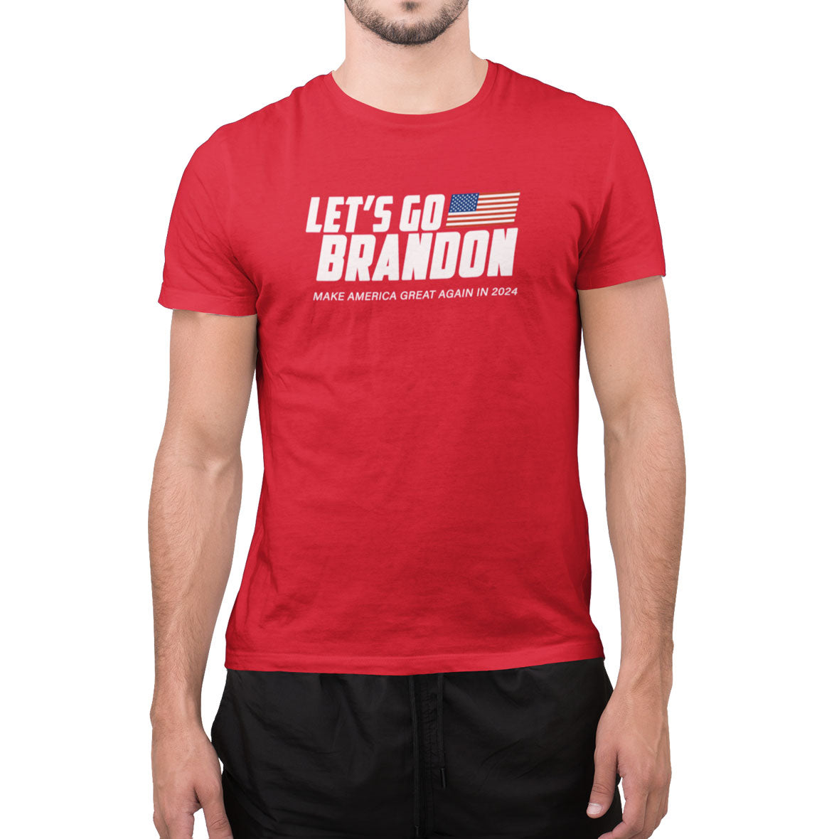 Election 2024 Let's Go Brandon MAGA Mens T Shirt Men's T-Shirts Old Glory SM Red 