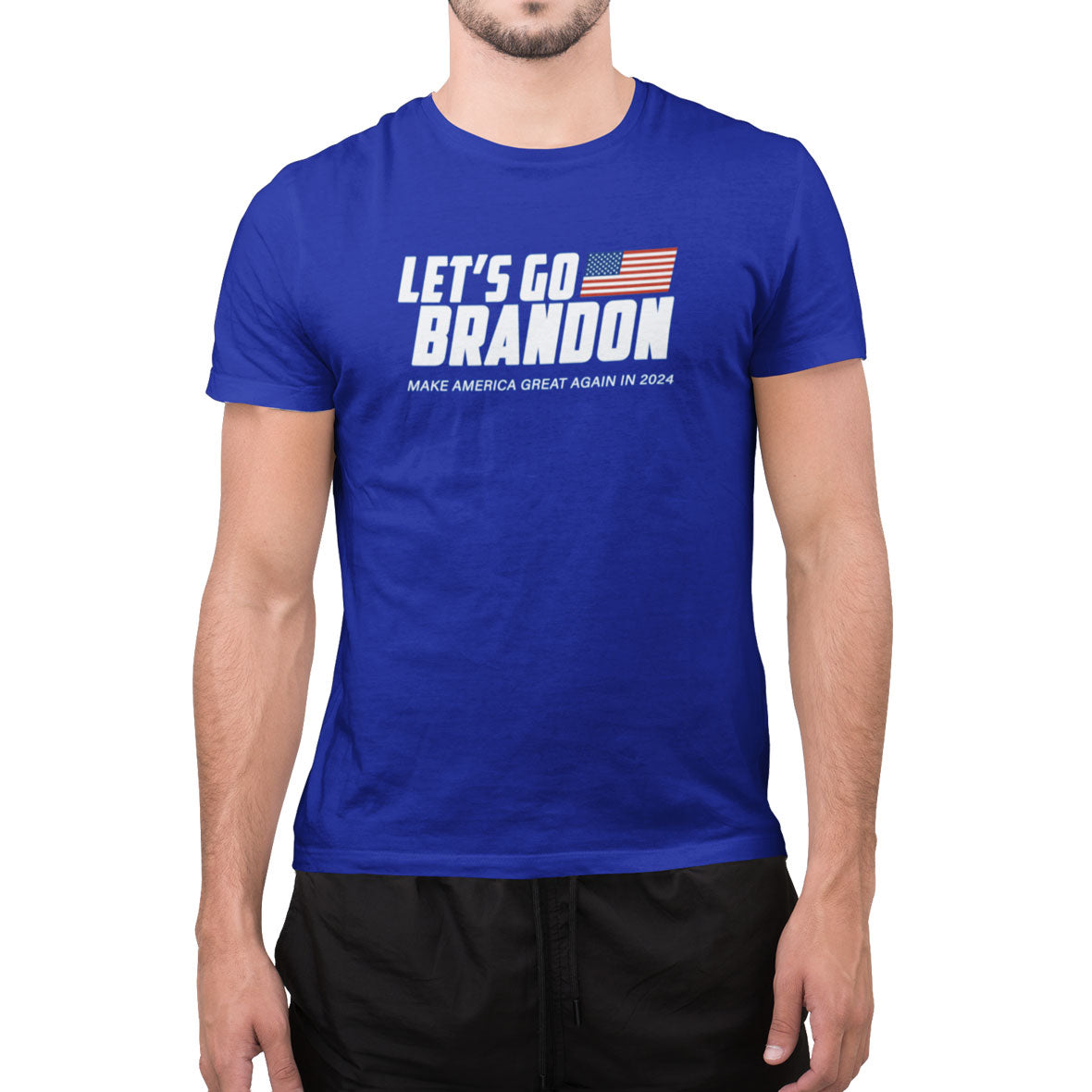 Election 2024 Let's Go Brandon MAGA Mens T Shirt Men's T-Shirts Old Glory SM Royal 