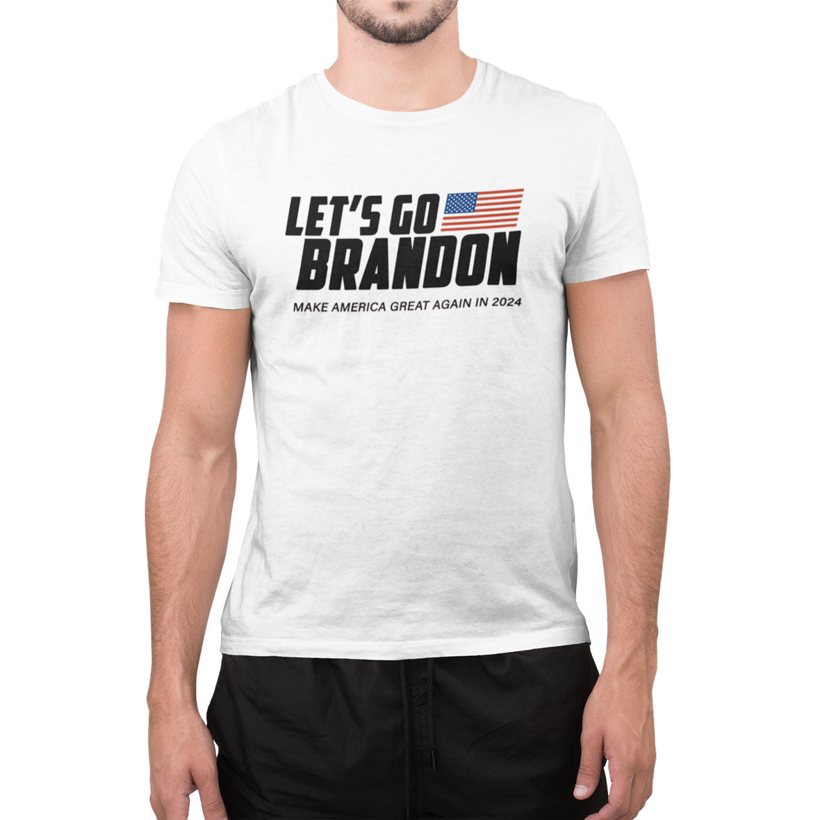 Election 2024 Let's Go Brandon MAGA Mens T Shirt Men's T-Shirts Old Glory SM White 