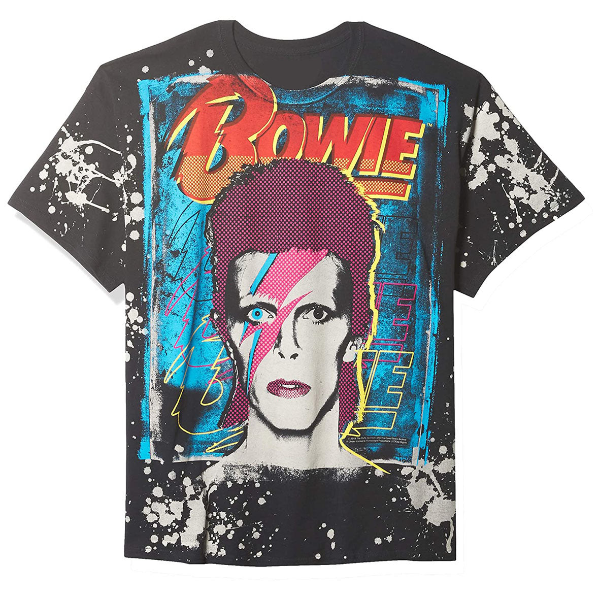 David Bowie - Ziggy Havok Mens T Shirt Men's T-Shirts Liquid Blue MD Black 