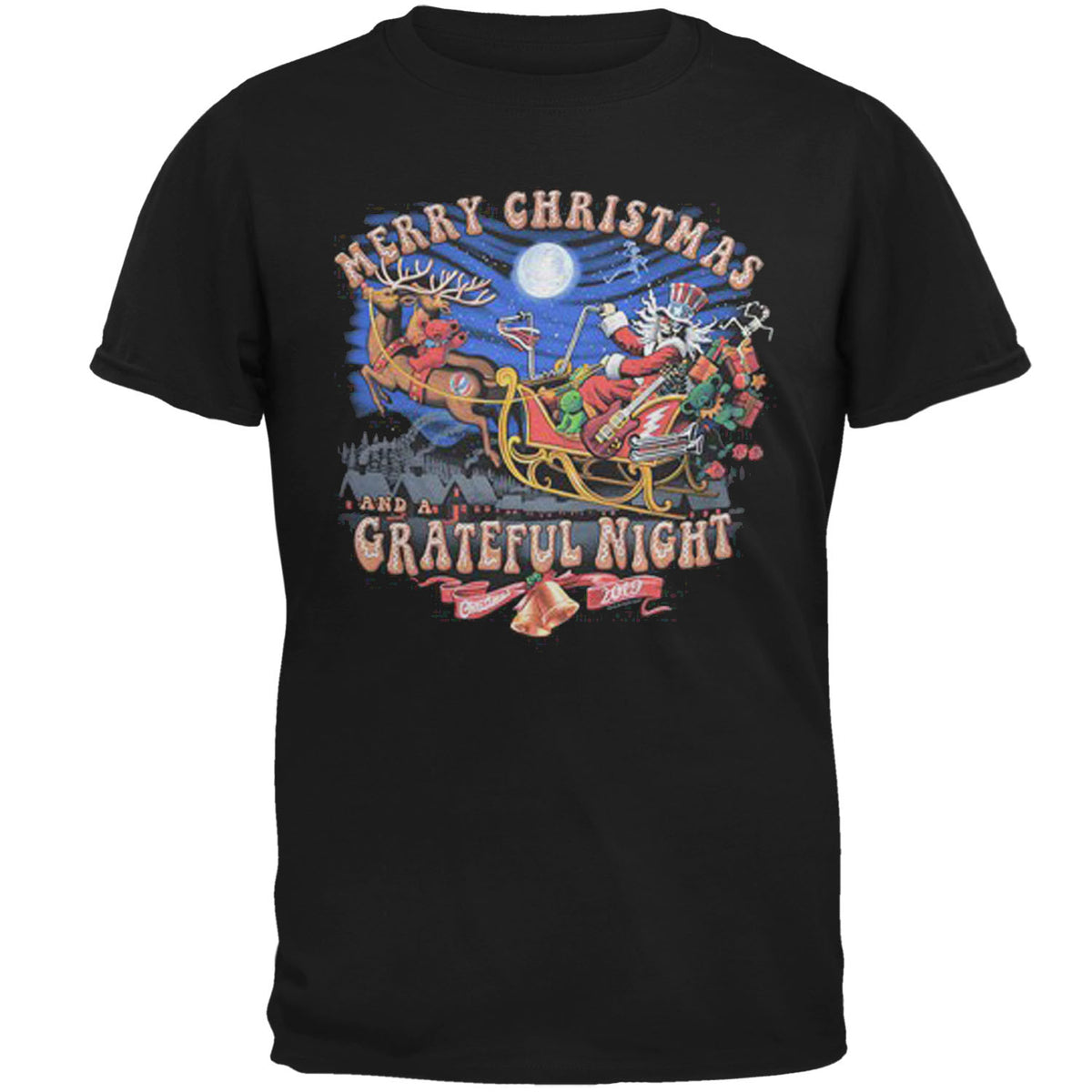 Grateful Dead - Steal Your Sleigh Mens T Shirt Men's T-Shirts Liquid Blue MD Black 