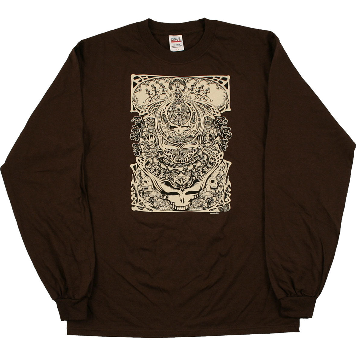 Grateful Dead - Aiko Mens Long Sleeve T Shirt Men's Long Sleeves Dye In The Sky MD Brown 