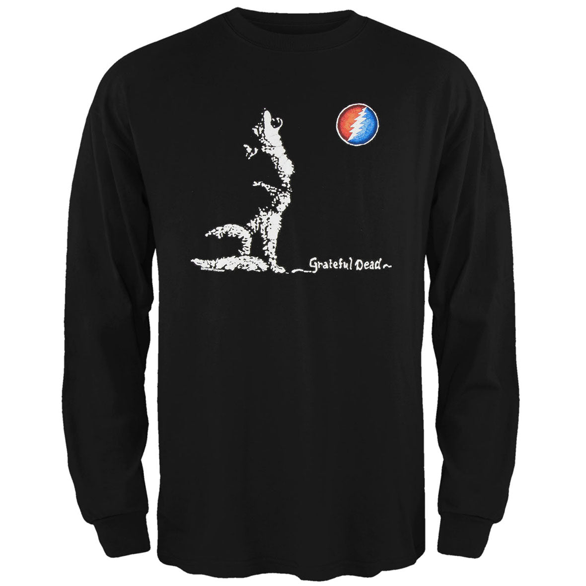 Grateful Dead - Dire Wolf Mens Long Sleeve T Shirt Men's Long Sleeves Dye In The Sky MD Black 