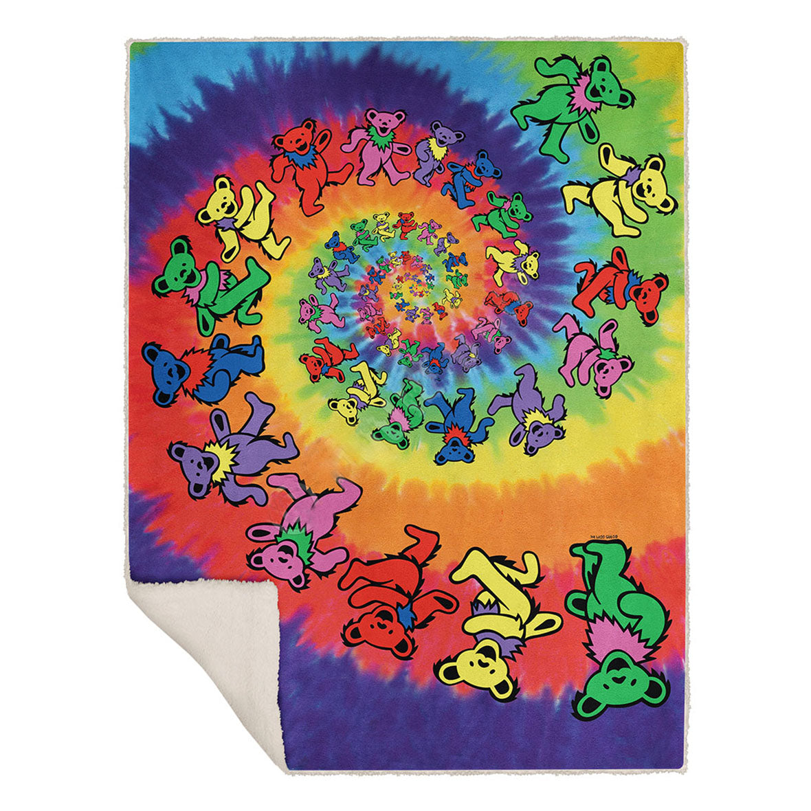 Grateful Dead - Spiral Bears Fleece Blanket Blankets & Throws Liquid Blue OS Multi 